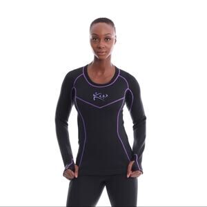 Kutting Weight Sauna Shirt Women's V3 Black Purple Side Zip Small Neoprene KW